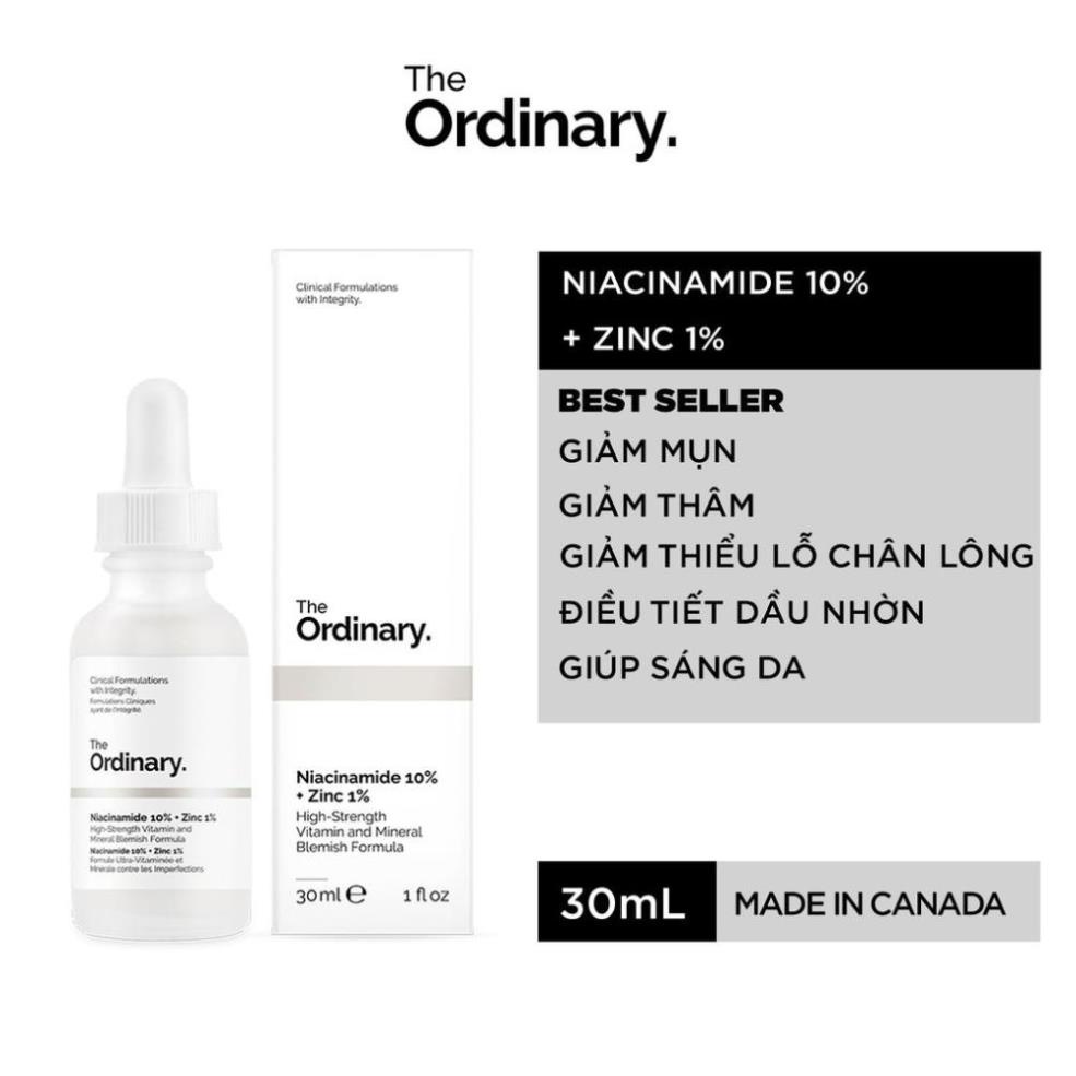 Serum Niacinamide làm sáng da, mờ thâm The Ordinary Niacinamide 10% + Zinc 1%