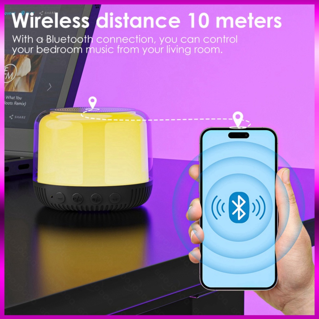Goojodoq Loa Bluetooth Mini Không Dây Di Động TWS HiFi USB Ngoài Trời Loa Nghe Nhạc Vòm Bass Thẻ TF Chơi Loa có đèn led