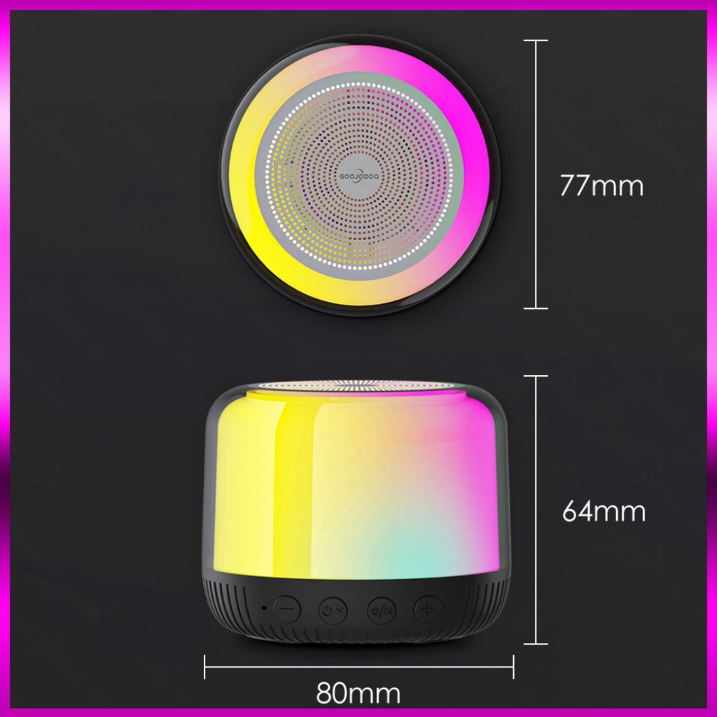 Goojodoq Loa Bluetooth Mini Không Dây Di Động TWS HiFi USB Ngoài Trời Loa Nghe Nhạc Vòm Bass Thẻ TF Chơi Loa có đèn led