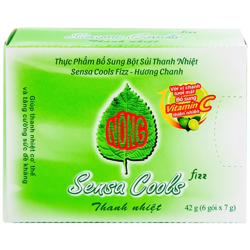 Hộp 6 gói bột sủi thanh nhiệt sensa cool. Gói bôi nhiệt thái oracortia shopnguyenanh88