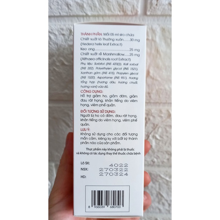 Siro ho Methophan chai 100ml. Giảm ho, rát họng, khản tiếng, long đờm  shopnguyenanh88