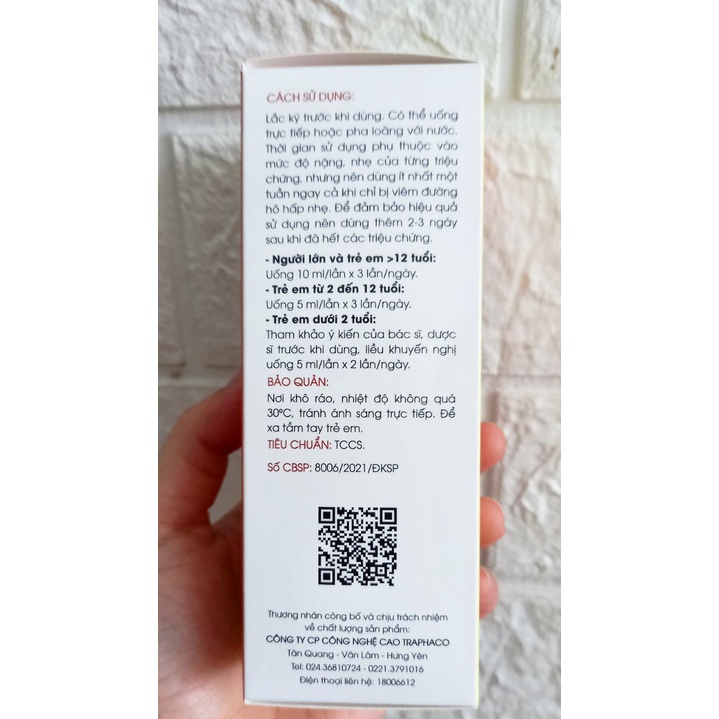 Siro ho Methophan chai 100ml. Giảm ho, rát họng, khản tiếng, long đờm  shopnguyenanh88