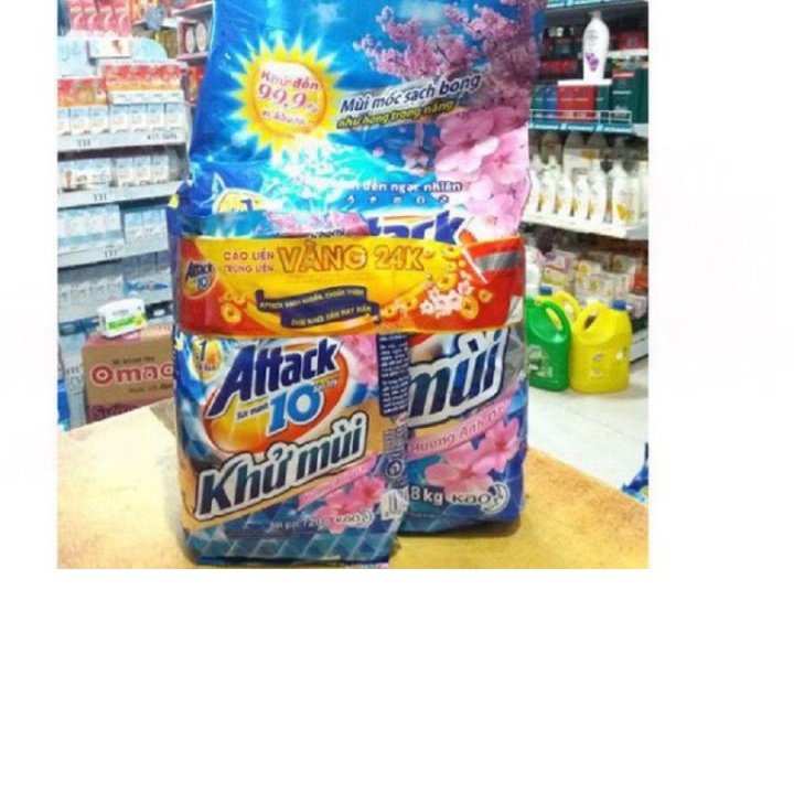 SALE Bột giặt khử mùi Attack 4.5kg và 3,8kg hương anh đào và oải hương