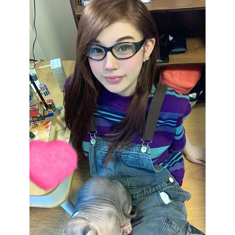 Áo Thun Ngắn Tay Cổ Tròn Dáng Rộng Họa Tiết Kẻ Sọc Màu Sắc Tương Phản Thời Trang Mùa Hè Cho Nữ