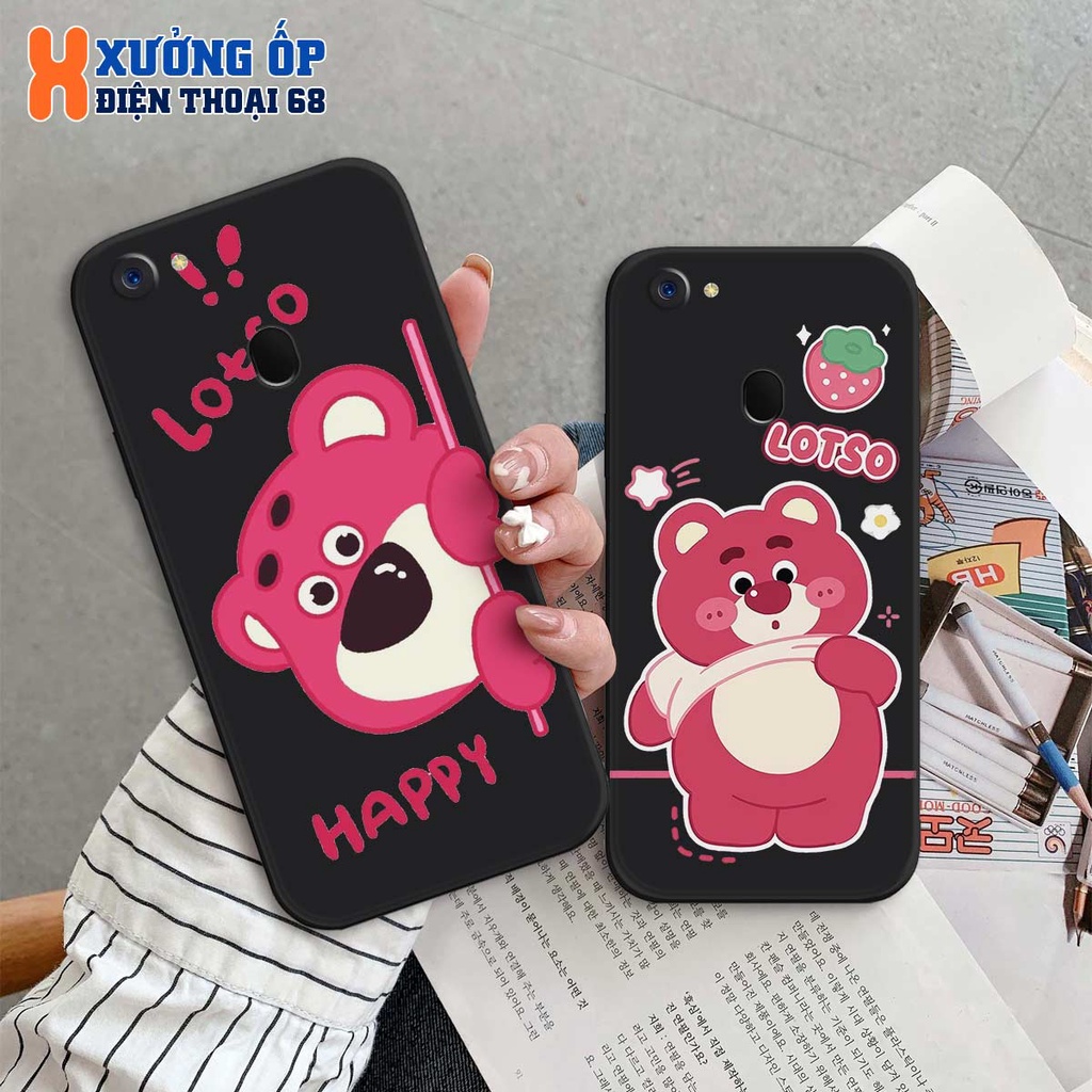 Ốp lưng Oppo F5 / F5 Youth / F7 / F7 Youth hình bear lotso gấu dâu, ốp silicon TPU dẻo rẻ đẹp