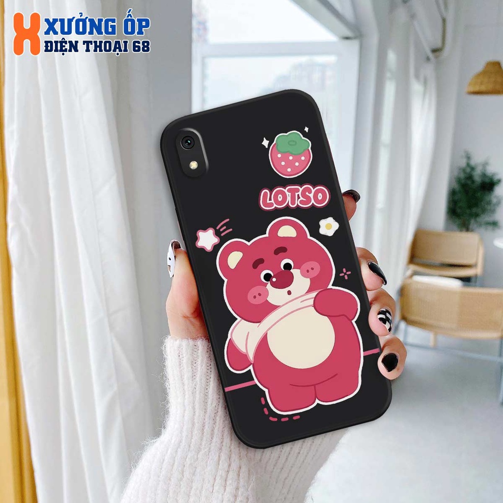 Ốp lưng Xiaomi Redmi 7A / Redmi7A hình bear lotso gấu dâu, ốp silicon TPU dẻo rẻ đẹp