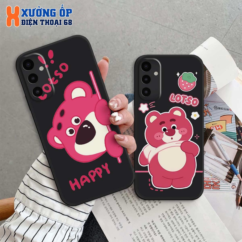 Ốp lưng Samsung A14 4G / A24 / A34 5G / A54 5G hình bear lotso gấu dâu, ốp silicon TPU dẻo rẻ đẹp
