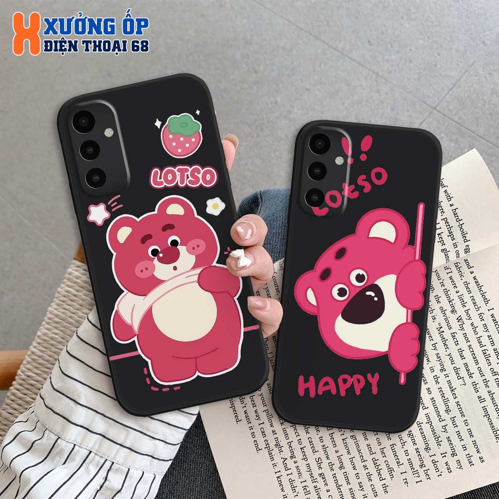 Ốp lưng Samsung A14 4G / A24 / A34 5G / A54 5G hình bear lotso gấu dâu, ốp silicon TPU dẻo rẻ đẹp