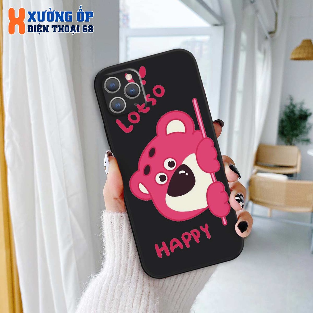 Ốp lưng iPhone 11 11Pro 11Promax Max hình bear lotso gấu dâu, ốp silicon TPU dẻo rẻ đẹp