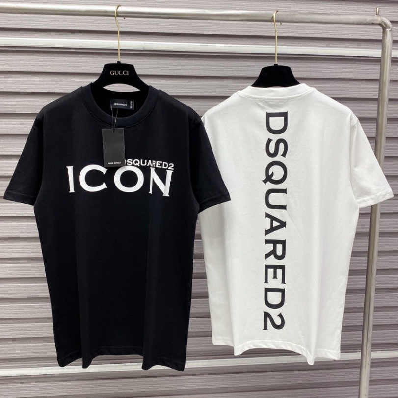 Áo phông Icon_Dsq2 Phiên bản Họa tiết dọc sau áo Neww 2023 hàng Siêu cấp. Áo Thun Icon Chữ Chạy Sau Lưng Siêu Hot 2023.