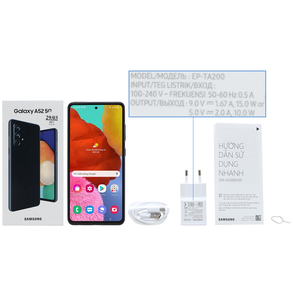 Điện thoại samsung A52 5G, nguyên seal, bh 12 tháng