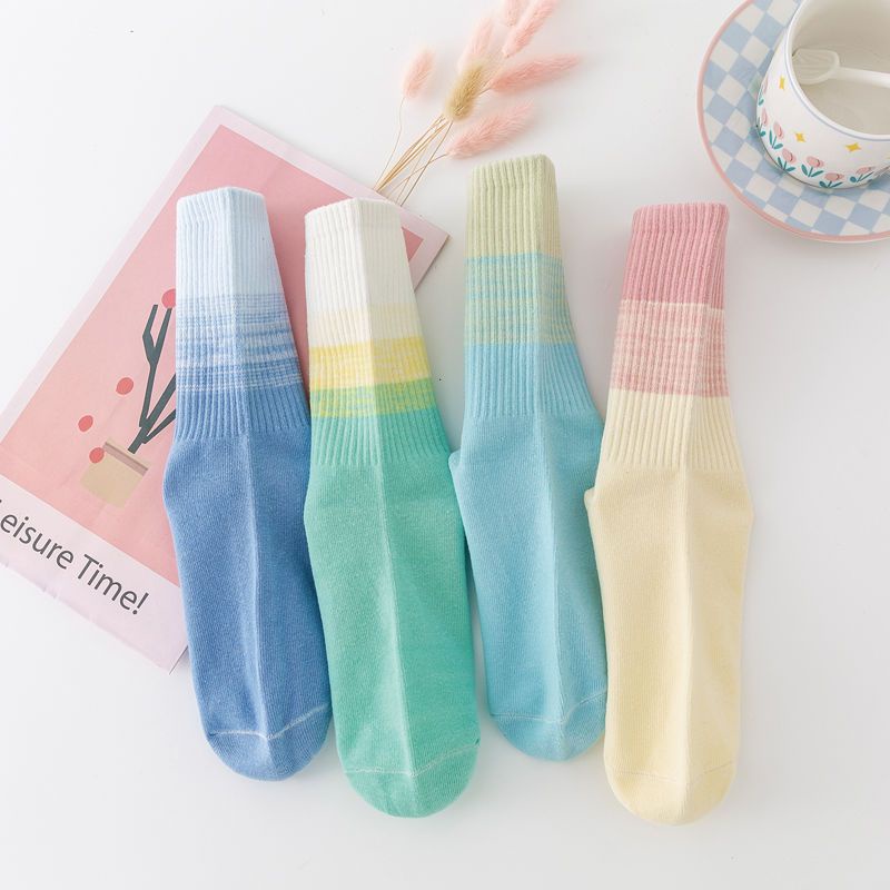 Jiashucheng Vớ Bóng Rổ Cổ Vừa Mỏng Phong Cách Mùa Hè Ngọt Ngào Dễ Phối Đồ Hợp Thời Trang Cho Nữ