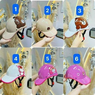 Nón bảo hiểm hình Gấu Dâu dễ thương, Nón bảo hiểm gấu dễ thương, Mũ Bảo Hiểm gấu dâu