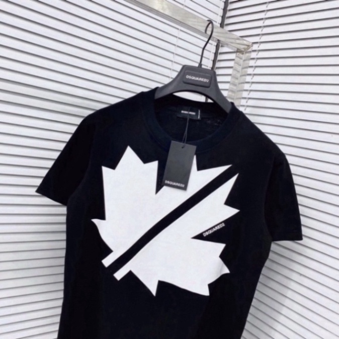 Áo phông nam nữ Premium Cotton in hình logo lá chữ DSQ2 vải dày dặn co giãn 4 chiều cao cấp 2023 | BigBuy360 - bigbuy360.vn