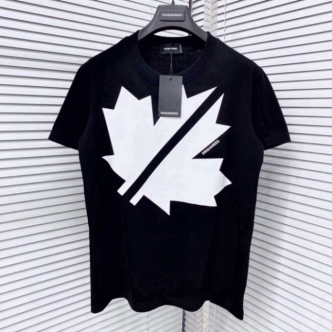 Áo phông nam nữ Premium Cotton in hình logo lá chữ DSQ2 vải dày dặn co giãn 4 chiều cao cấp 2023 | BigBuy360 - bigbuy360.vn