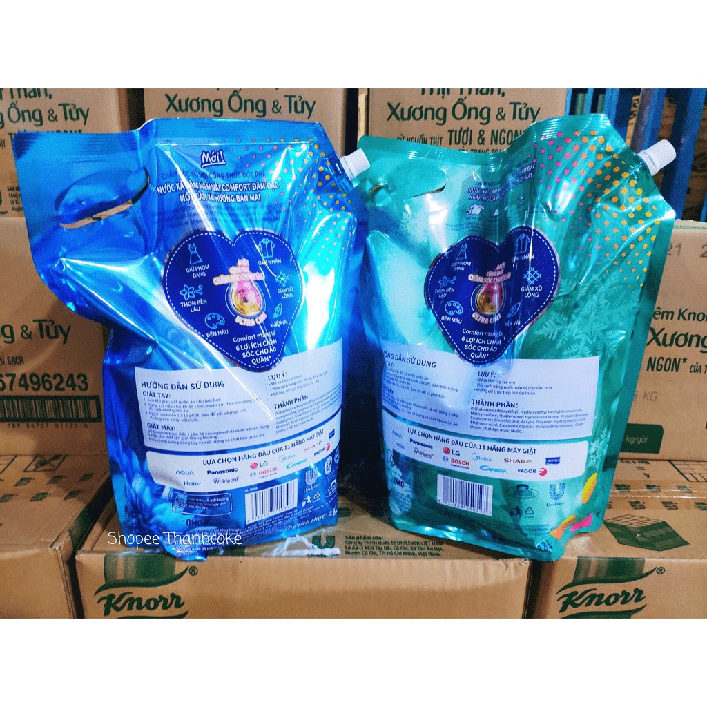 SỈ RẺ COMFORT Nước Xả Vải Làm mềm vải 3.8 lít 3.8l Hương Ban Mai Ngăn Ngừa Mùi Hôi 1 Lần Xả Túi Lớn Có vòi 3,8l