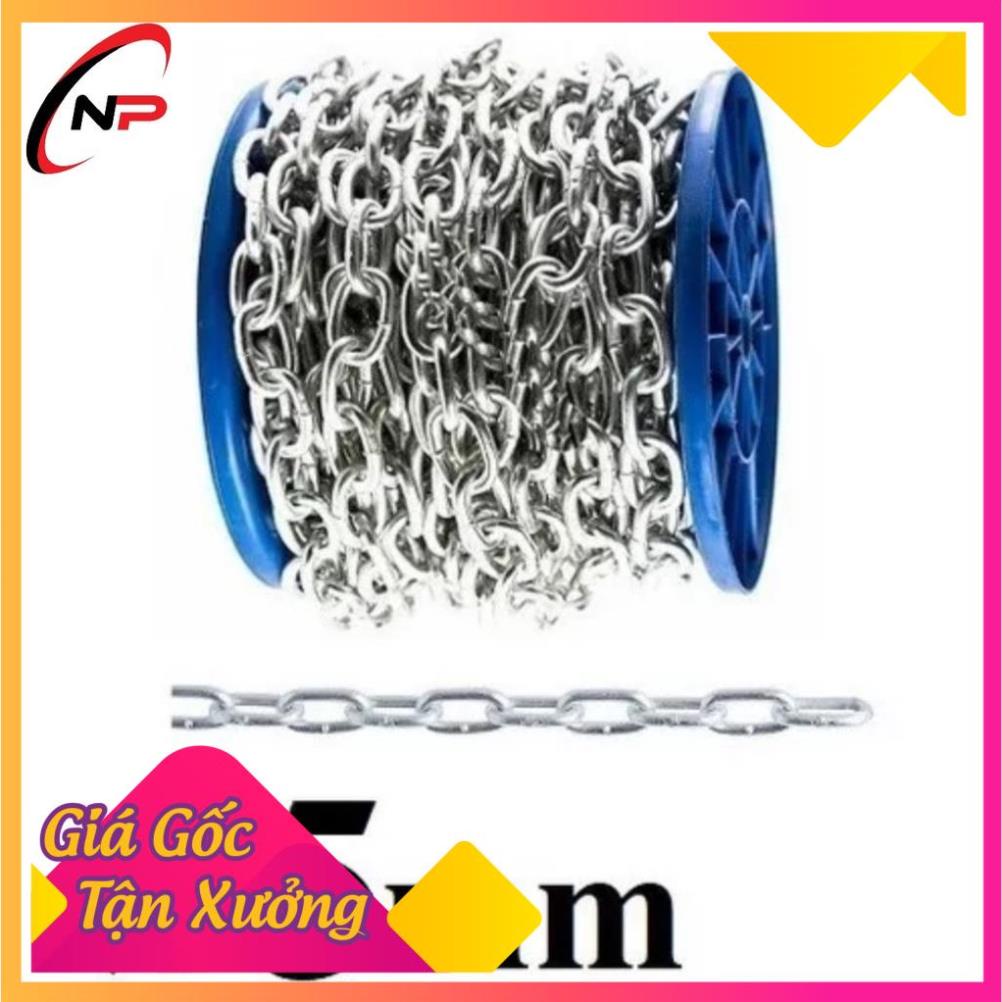 Dây Xích Sắt Mạ Kẽm 5mm(li).Sử dụng cho gia đình,công trình và xí nghiệp.CÁP XÍCH MIỀN BẮC