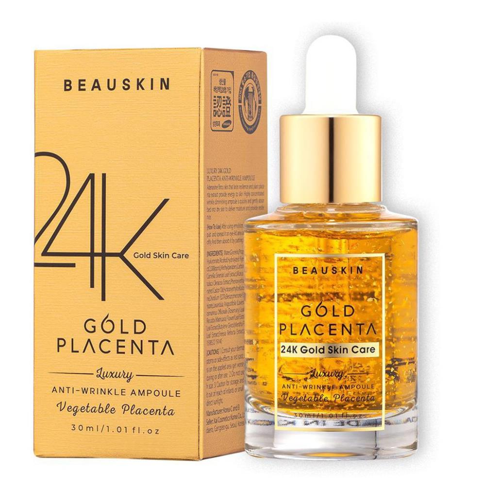 Tinh Chất Serum 24K Chống Nhăn Beauskin Luxury 24K Gold Placenta Anti-Wrinkle Ampoule 30ml