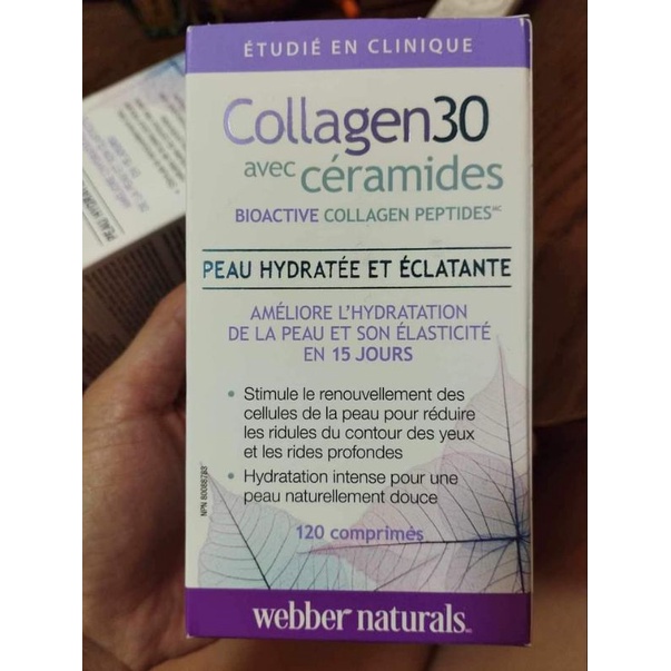 Viên uống Collagen với Ceramides và biotin, Webber Natural, Canada, giúp sáng da, ẩm da, , giảm nám, mịn da.