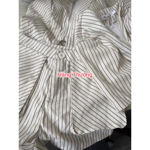 VIDEO-ẢNH THẬT Set Thiết Kế Hot Girl Áo Khoác Sơ Mi Peplum Khóa Kéo Quần Short Kẻ