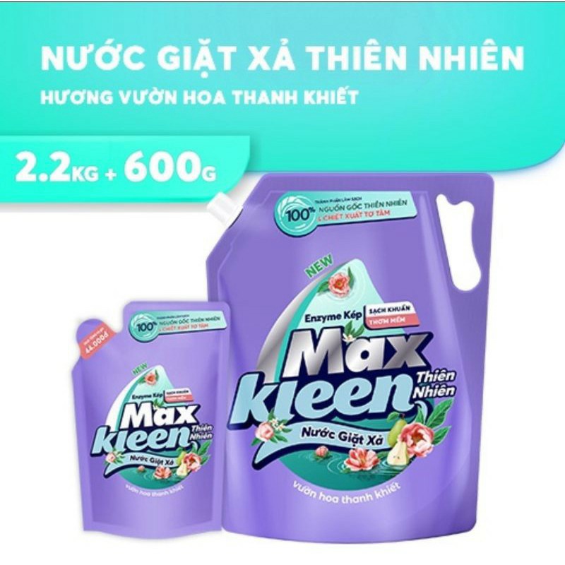 SỈ RẺ Túi nước giặt xả 5 in 1 Maxkleen 2,4kg + Tặng thêm túi 600ml