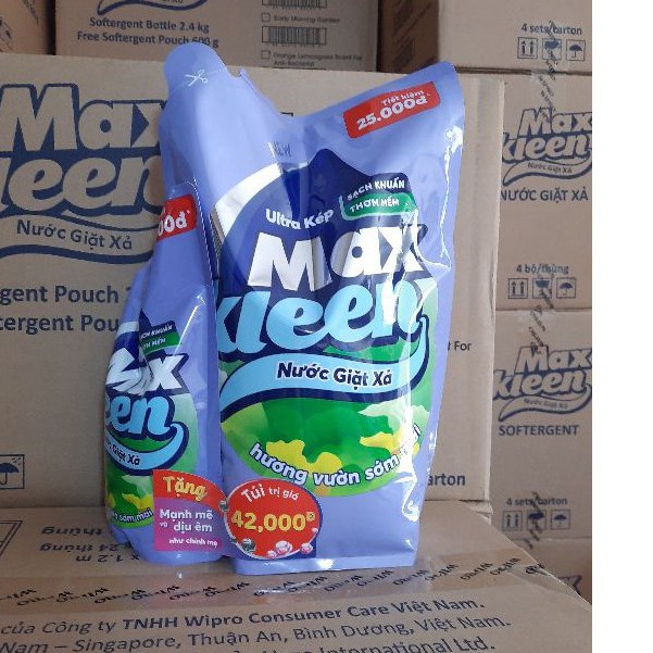 SỈ RẺ Túi nước giặt xả 5 in 1 Maxkleen 2,4kg + Tặng thêm túi 600ml
