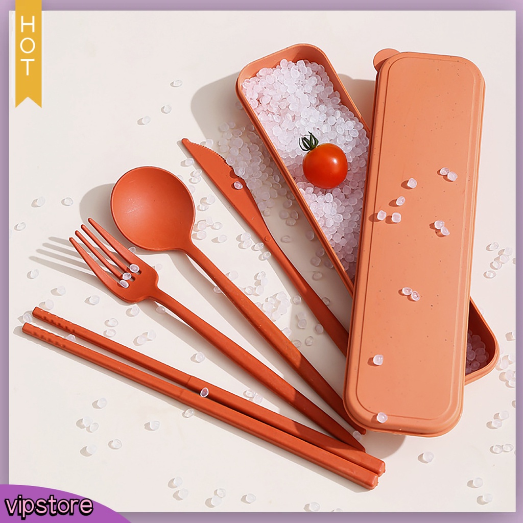 Set 4 Dụng Cụ Ăn Uống Gồm Muỗng / Nĩa / Đũa Tiện Dụng