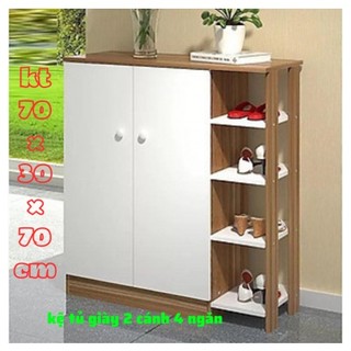 Kệ tủ giày gỗ 2 cánh 4 ngăn 70x30x70cm