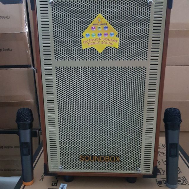 Loa Kéo Soundbox Gl-909 300w Xánh Tay Gỗ Bluetooth