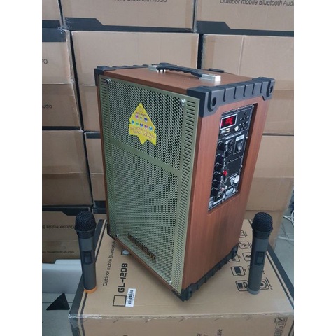 Loa Kéo Soundbox Gl-909 300w Xánh Tay Gỗ Bluetooth