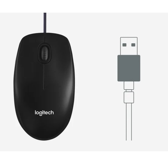 Chuột Máy Vi Tính Mouse Logitech B100 Nguồn Usb Công Ty