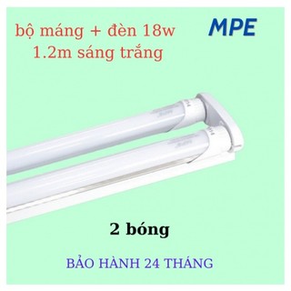Bộ bóng đèn tuýp led mpe đôi 18w sáng trắng