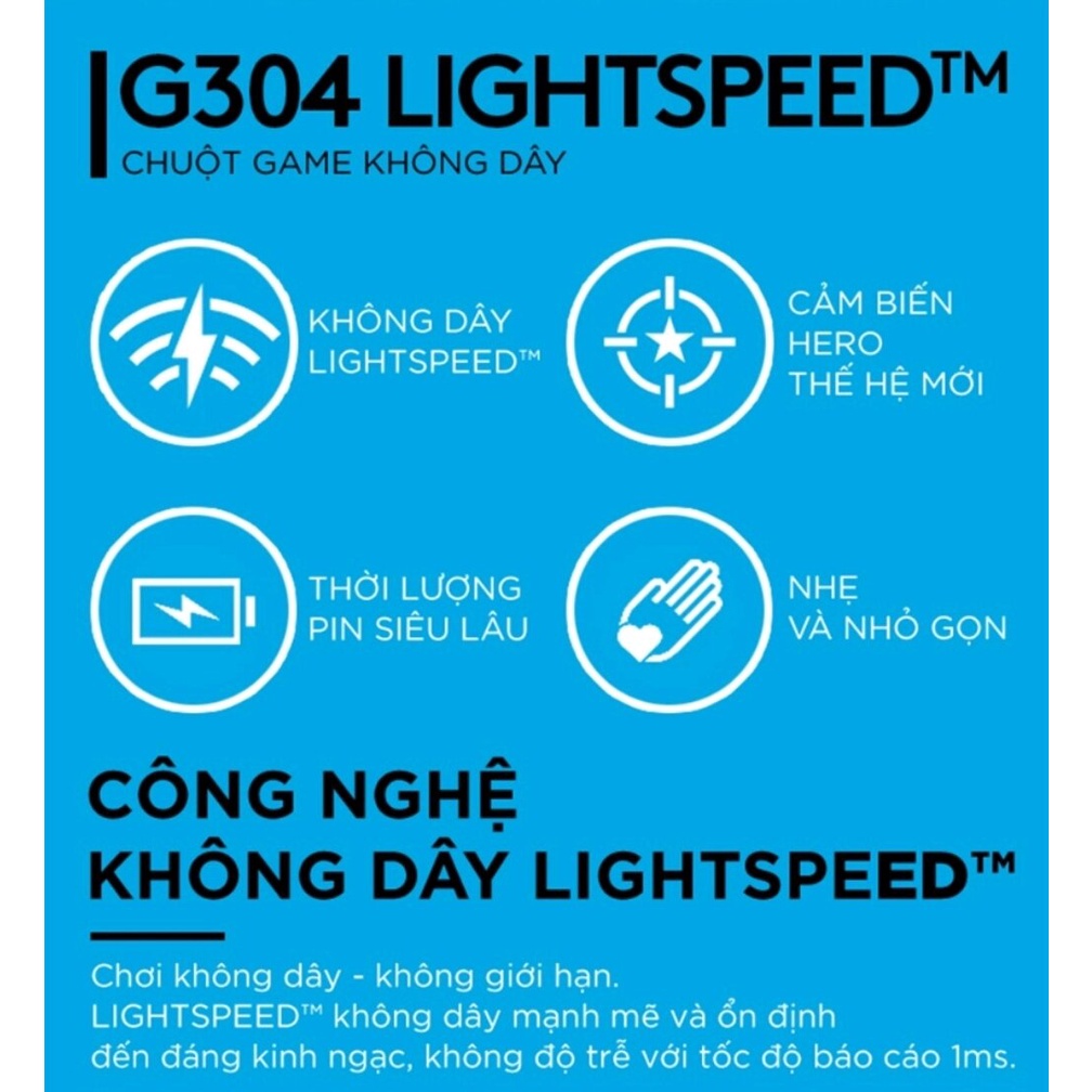 Chuột Máy Vi Tính Mouse Không Dây Logitech G304 Công Ty