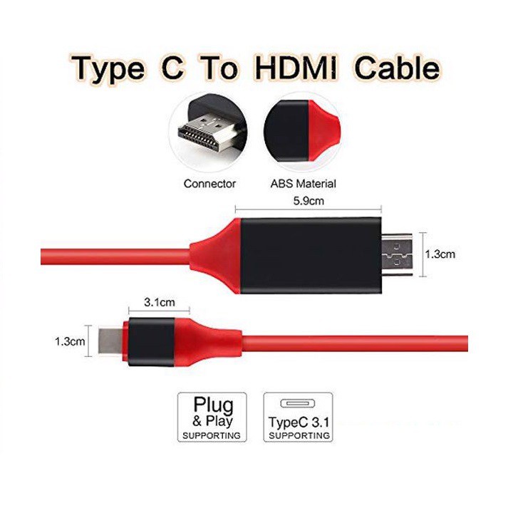 Cáp Chuyển Type-C Ra Hdmi Dài 2m