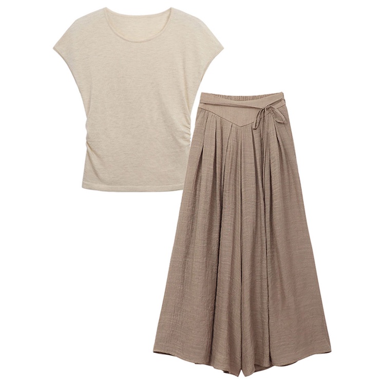 Jiashucheng Quần Dài Lưng Cao Cột Dây Co Giãn Thời Trang Mùa Hè Xinh Xắn Cho Nữ