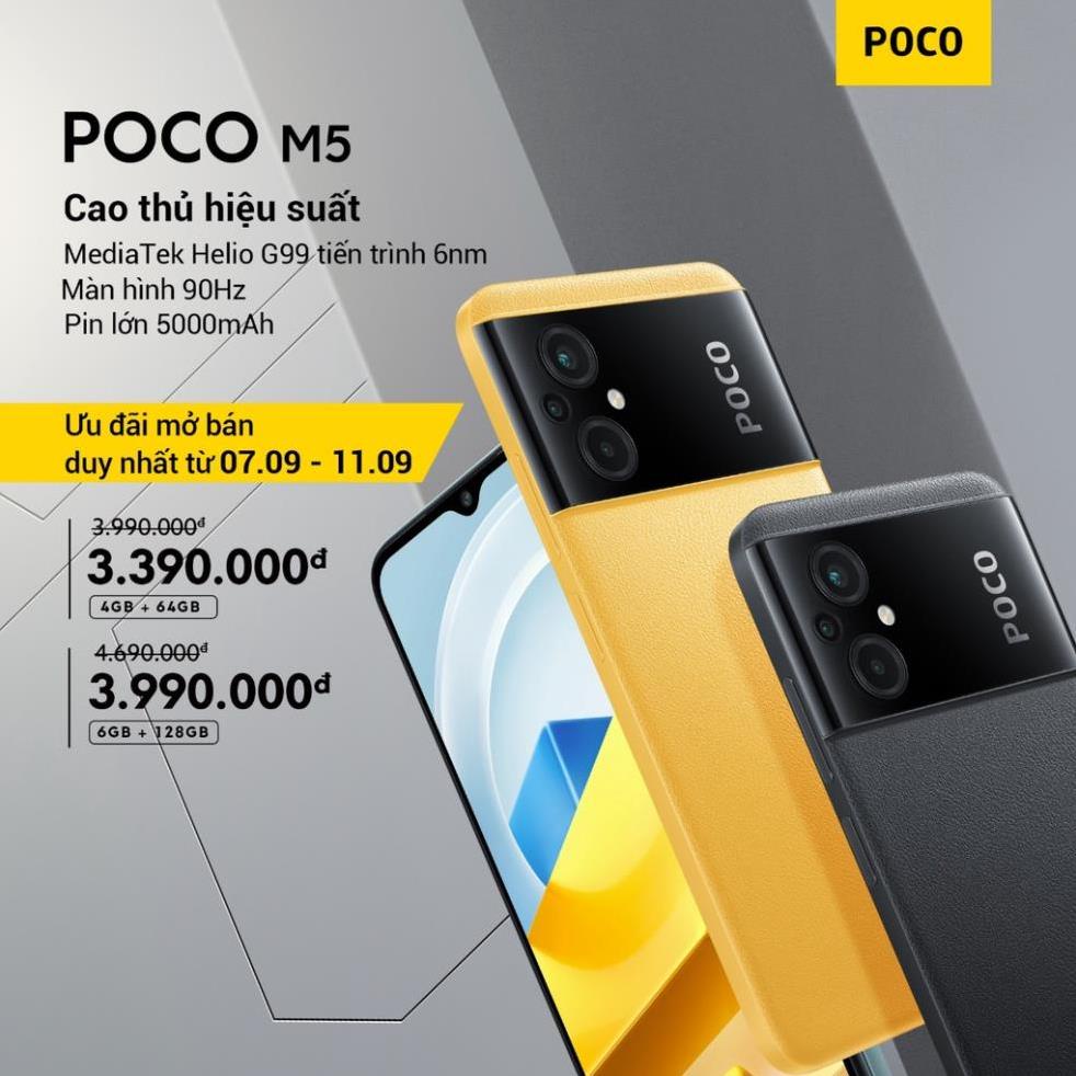 [GIẢM 50%] Điện thoại Xiaomi POCO M5  Pin 5000mAh - Hàng Chính Hãng Fullbox - Bảo Hành 12 Tháng | BigBuy360 - bigbuy360.vn