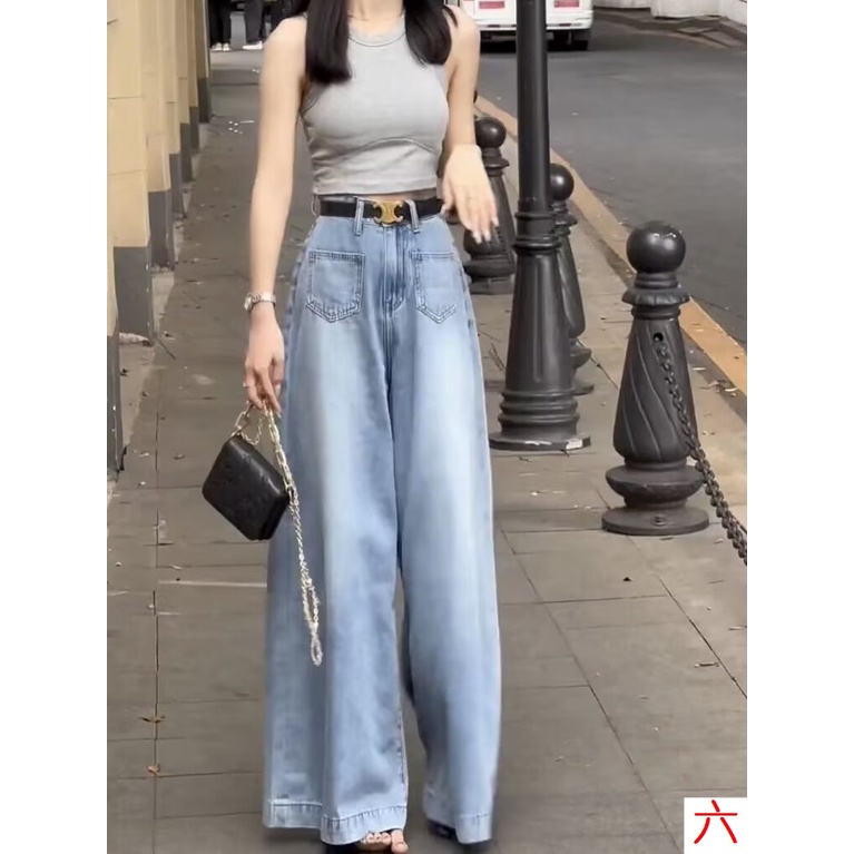 Chân Váy Jeans Lưng Cao Ống Loe Màu Sắc Tươi Sáng Thời Trang Mùa Hè Cho Nữ Có Size Lớn