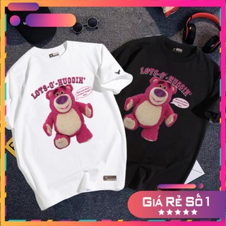 Áo thun nam nữ tay lỡ cotton unisex fom rộng in gấu Losto