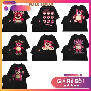 Áo Thun Phông Gấu Dâu Lotso - áo phông thun unisex giới tính form rộng oversize vật liệu Cotton