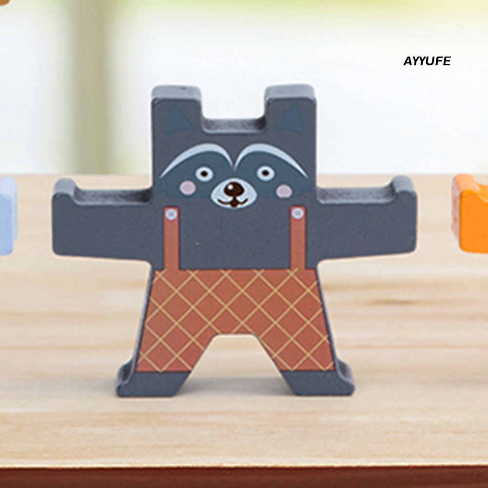 Bộ 12 Khối Gỗ Xếp Chồng Lên Nhau In Hình Gấu Cho Bé