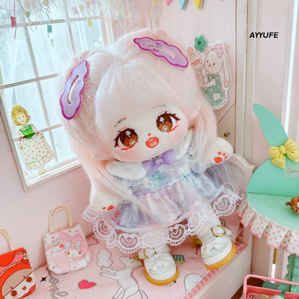 1 Bộ Kẹp Tóc Cho Búp Bê 20cm Vải Cotton Mềm