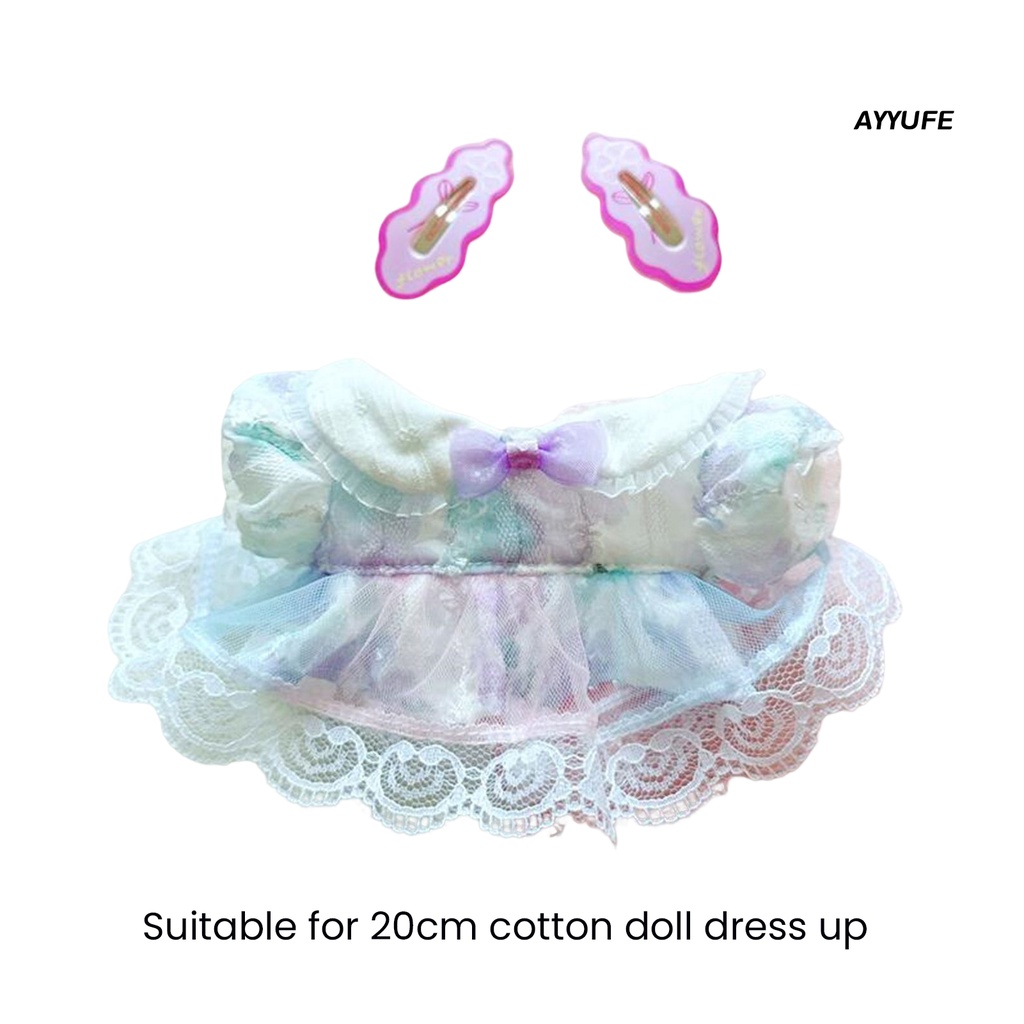 1 Bộ Kẹp Tóc Cho Búp Bê 20cm Vải Cotton Mềm