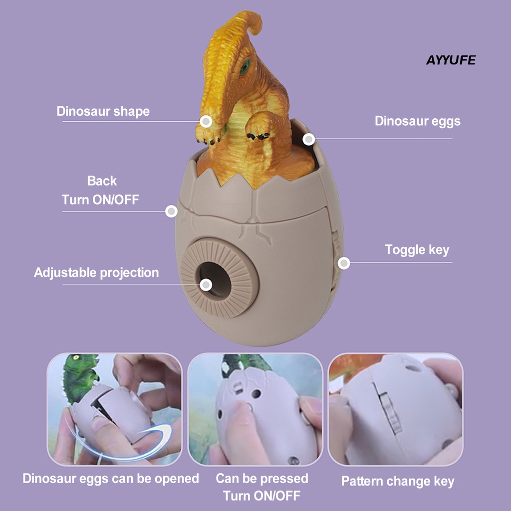 Đèn Chiếu Hình Trứng Khủng Long Trọng Lượng Nhẹ Vui Nhộn