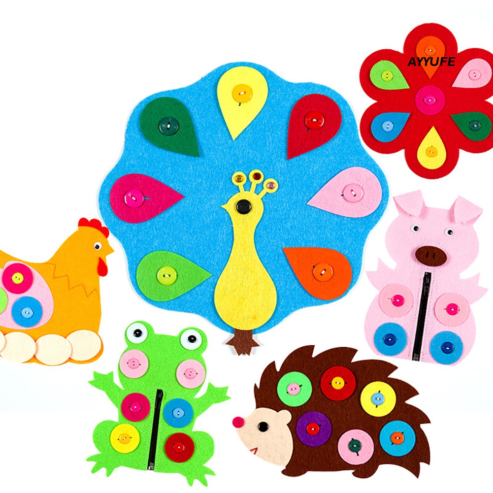 Bảng Đồ Chơi Lắp Ráp MT * Bằng Vải Không Dệt Hình Động Vật Dễ Thương Có Khóa Kéo DIY