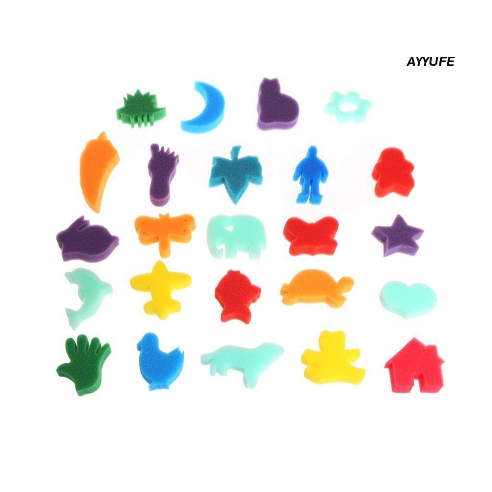 Set 24 Miếng Bọt Biển Hình Các Con Vật Cho Bé Tập Vẽ