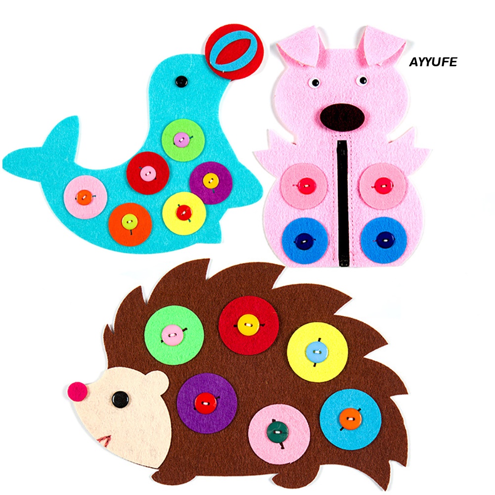 Bảng Đồ Chơi Lắp Ráp MT * Bằng Vải Không Dệt Hình Động Vật Dễ Thương Có Khóa Kéo DIY