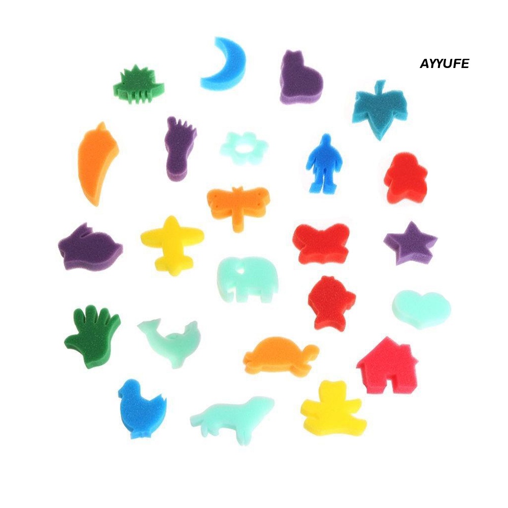 Set 24 Miếng Bọt Biển Hình Các Con Vật Cho Bé Tập Vẽ