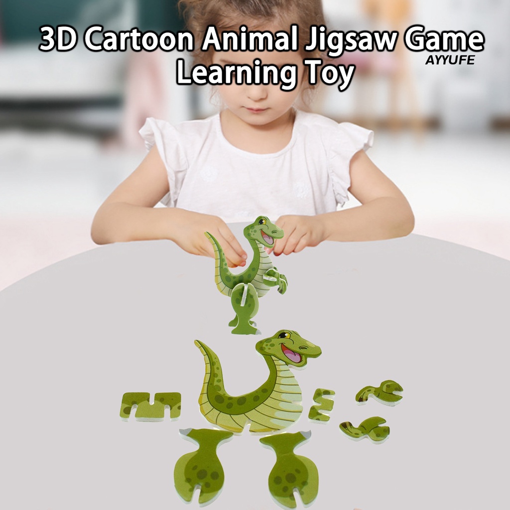 Bộ 18 Miếng Xếp Hình Khủng Long 3D Sáng Tạo Cho Bé