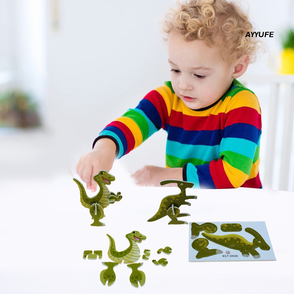 Bộ 18 Miếng Xếp Hình Khủng Long 3D Sáng Tạo Cho Bé