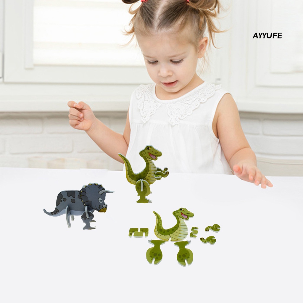 Bộ 18 Miếng Xếp Hình Khủng Long 3D Sáng Tạo Cho Bé